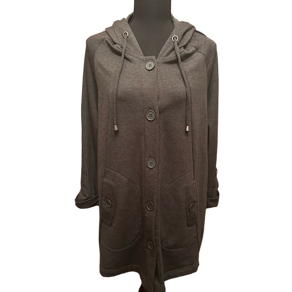 Christian Siriano Jackets & Blazers - CHRISTIAN SIRIANO Ponte Swing Jacket dark grey 1X like new